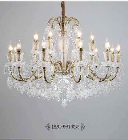 DecorBites™ Black Gold Crystal Chandelier Pendant Light for Elegant Living Spaces