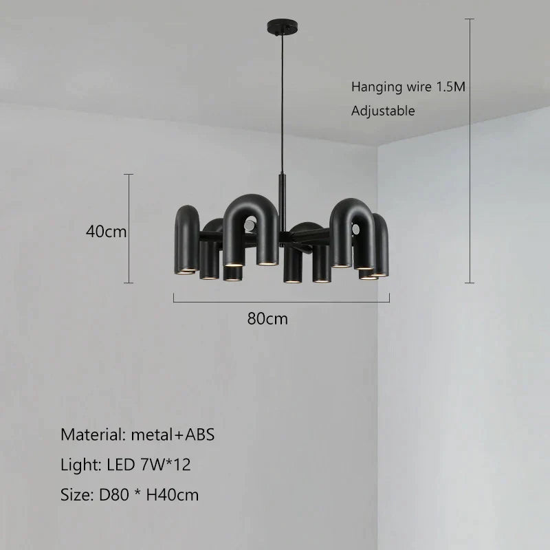 DecorBites™ LED Macaron Pendant Chandelier - Modern U Shape Hanging Lamp