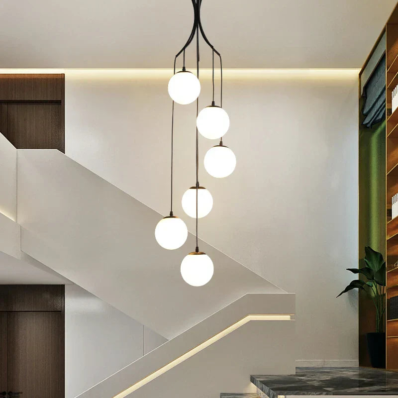 DecorBites™ LED Glass Ball Chandelier Ceiling Light for Living Room Dining Loft Decor