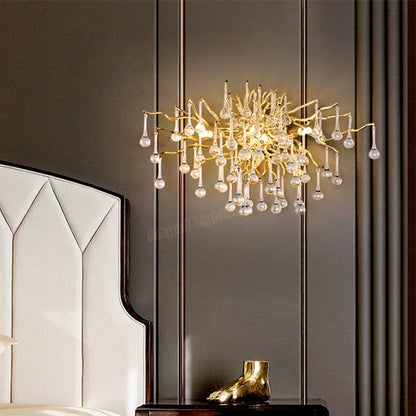 ™ Gold Crystal LED Ceiling Chandelier for Elegant Spaces