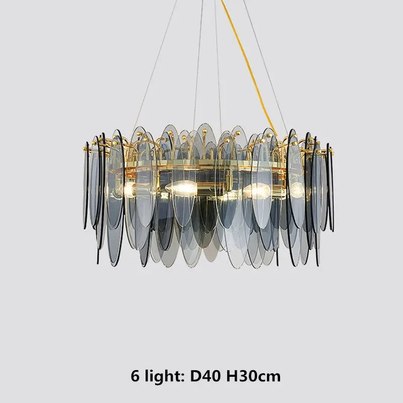 DecorBites™ Gold Metal Chain LED Pendant Lights for Modern Luxury Living Room