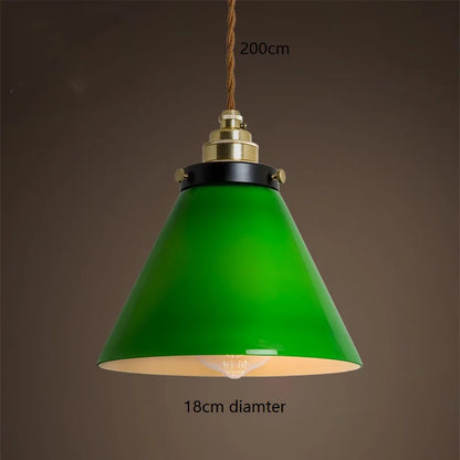 ™ Green Glass LED Pendant Light for Home, Restaurant, Bar, and Loft Style Decor.