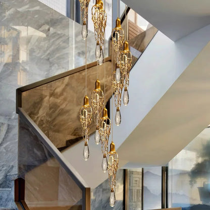 DecorBites™ Branch Art Cage Crystal Chandelier for Modern Dining Room Lighting