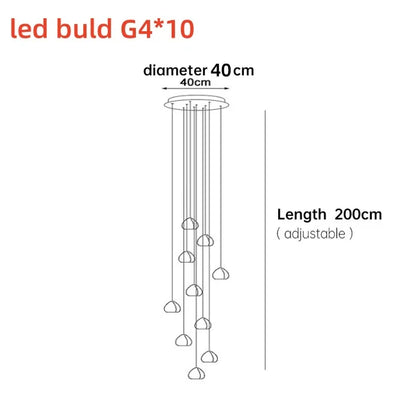 DecorBites™ Crystal Ball Nordic LED Chandelier - Modern Staircase Decorative Lighting