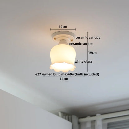DecorBites™ Ceramic LED Ceiling Light Creamy White Nordic Indoor Lighting Fixture