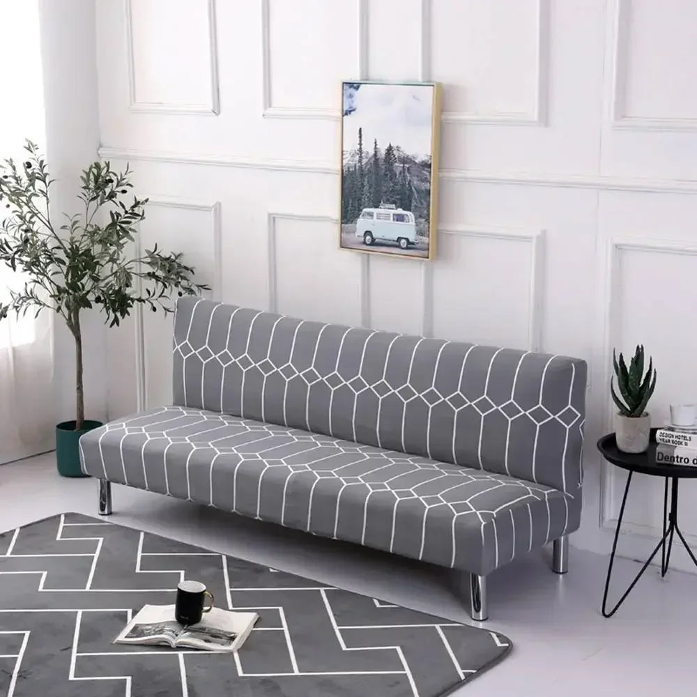 DecorBites™ Armless Futon Sofa Cover Slipcover Elastic No Armrest