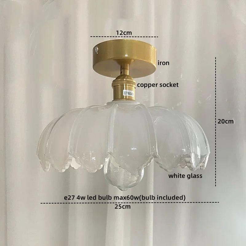 DecorBites™ Glass Copper Nordic Ceiling Lamp for Living Room & Balcony.