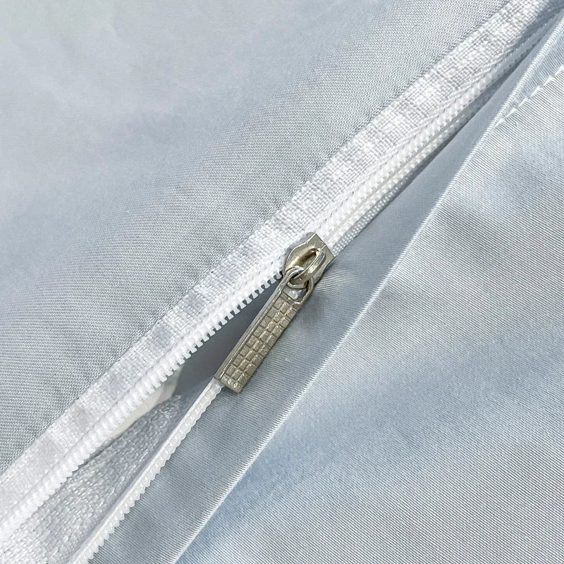 DecorBites™ 100s Egyptian Cotton Embroidery King Queen Bedding Set with Duvet Cover