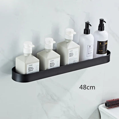 DecorBites™ Alumium Bathroom Shelf with Towel Bar and Corner Storage Shelf