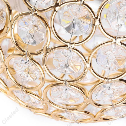 DecorBites™ Crystal Wall Light: Elegant Bedroom Bedside Lamp E27 Sconce, European Design