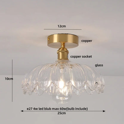 DecorBites™ Crystal Glass Luxury LED Ceiling Light for Hallway Bedroom Corridor Interior Decor