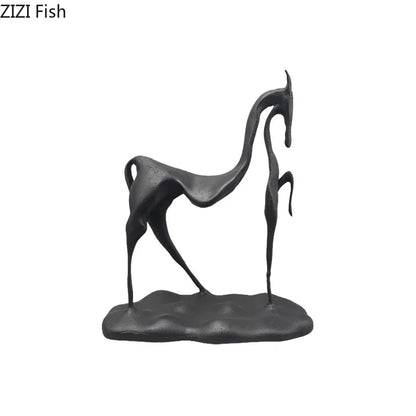 DecorBites™ Cast Iron Horse Sculpture Modern Desk Decor Minimalist Room Artistic Craft Figurine
