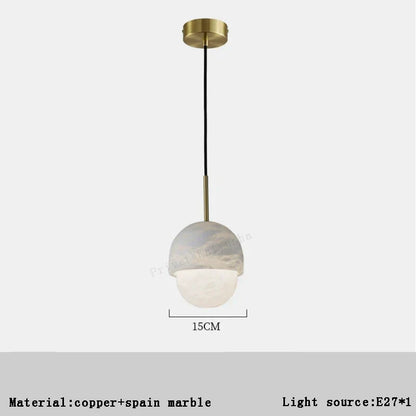 DecorBites™ Alabaster Marble Pendant Lights for Luxury Dining Room, Kitchen & Bar Décor