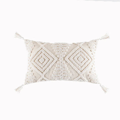 DecorBites™ Geometric Embroidery Cushion Cover with Tassel, Home Decor Pillowcase, Various Sizes
