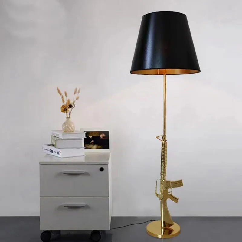 DecorBites™ AK47 Guns Floor Lamp Electroplated Silver Golden Metal Art Deco Bedside Luxury Lamp