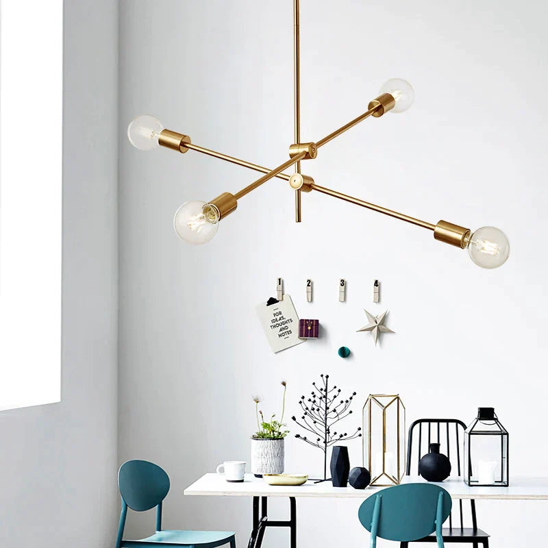DecorBites™ Glass Ball Globe LED Pendant Light Fixture - Nordic Modern Iron Rod Hanging Lamp