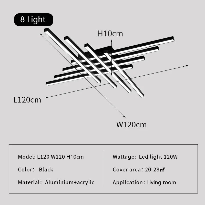 DecorBites™ Linear LED Ceiling Lamp for Living Room Bedroom Lighting Fixtures