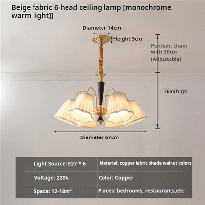 DecorBites™ Antique Copper Chandelier for Retro American Country Living Room and Dining Room