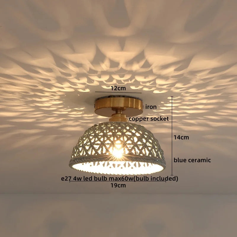 DecorBites™ Ceramic LED Ceiling Lamp Indoor Lighting Semi-Circular Light Fixture