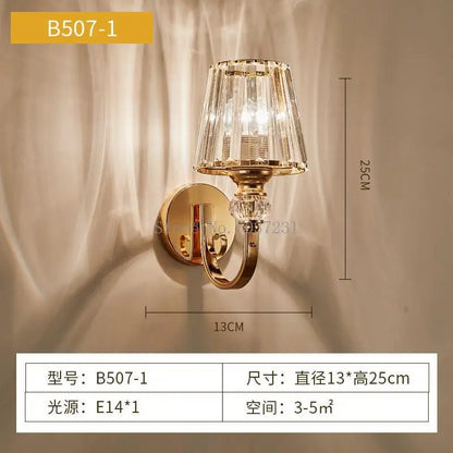 DecorBites™ Crystal Glass Wall Lamp for Bedroom Living Room Staircase