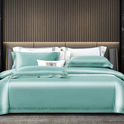DecorBites™ Egyptian Cotton Duvet Cover Set, 1000TC Bedding: Quilt Cover, Sheet, Pillowcases
