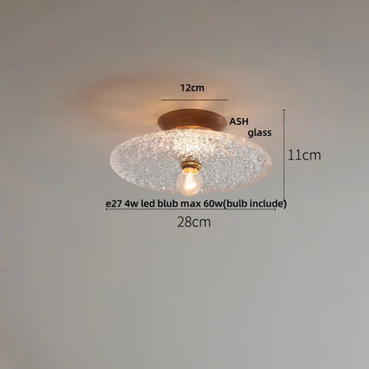 DecorBites™ Lotus Glass LED Ceiling Light with Copper Base - Modern Nordic Design