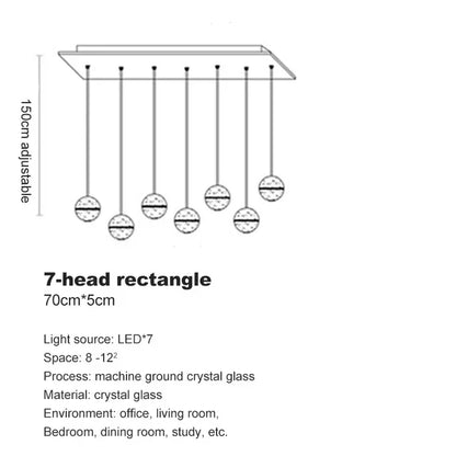 DecorBites™ Crystal Ball Chandelier: Stylish Meteor Shower Lighting for Restaurant, Bar, and Home