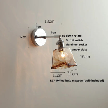 DecorBites™ LED Glass Wall Light Fixture Modern Rotate Bedside Lamp Wandlamp