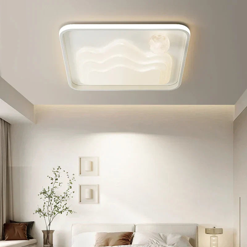 ™ LED Chandelier: Modern Lighting Fixture for Home Decor, White Lustre Lights