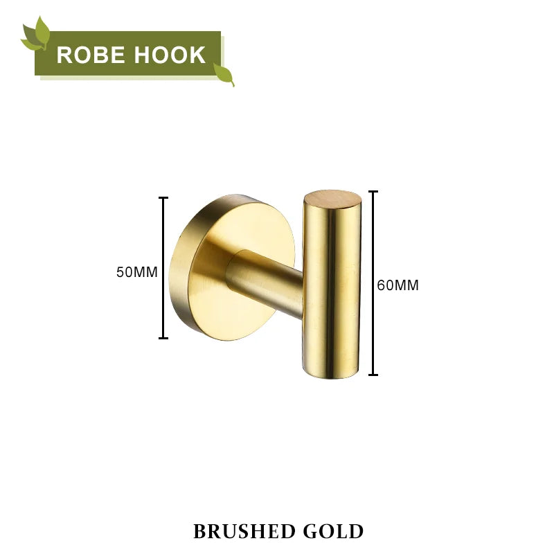 DecorBites™ Brushed Gold Bathroom Accessories Set Hand Towel Bar Rack Toilet Paper Holder