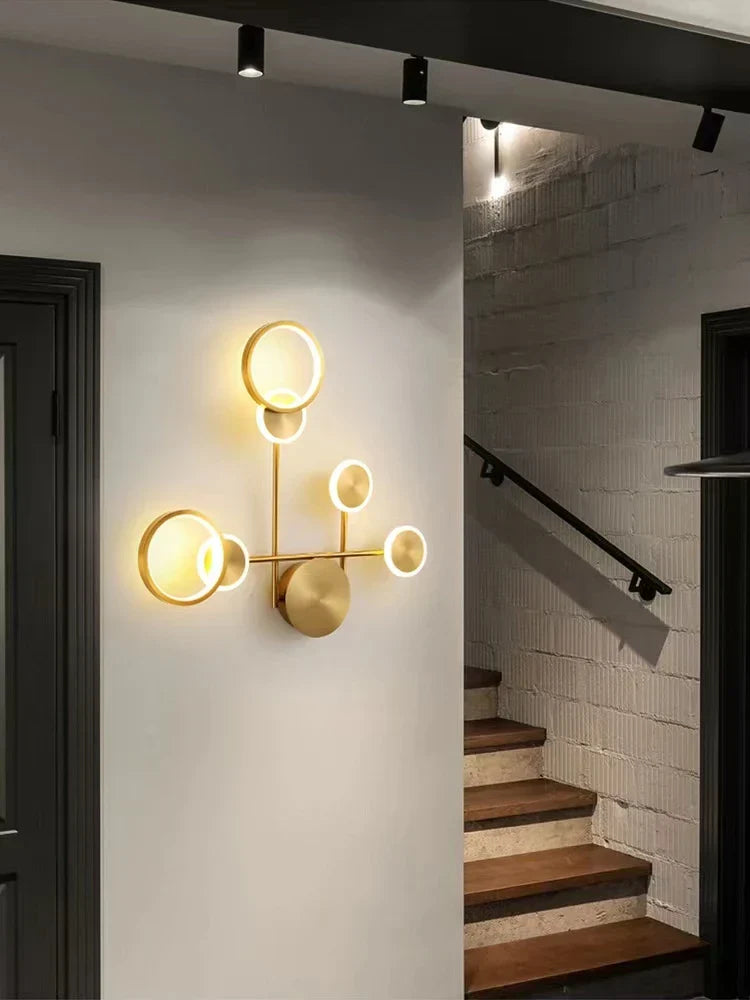 DecorBites™ Brass LED Wall Light: Modern Nordic Decor Sconce for Kitchen, Bedroom, Living Room