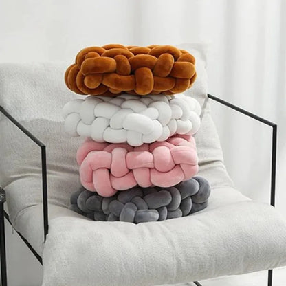 ™ Knot Square Pillows: Handmade Decor for Living Room, Bedroom, Office in Grey