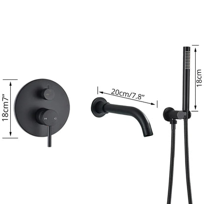 DecorBites™ Dual Handle Bathtub Faucet Set with Hand Sprayer and Wall Mount Spout