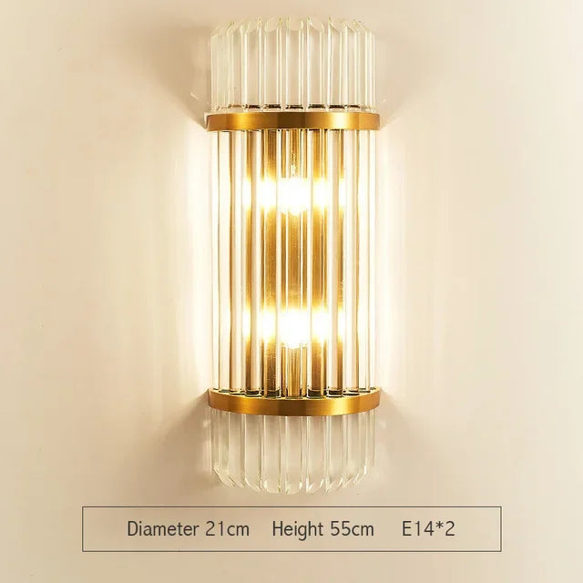 DecorBites™ Gold Crystal Wall Lights: Elegant LED Sconce for Bedroom, Living Room & Bathroom