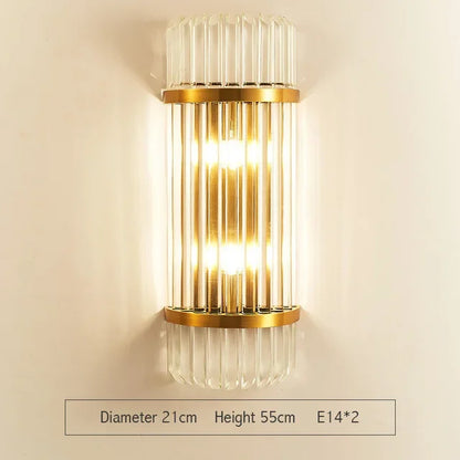 DecorBites™ Gold Crystal Wall Lights: Elegant LED Sconce for Bedroom, Living Room & Bathroom