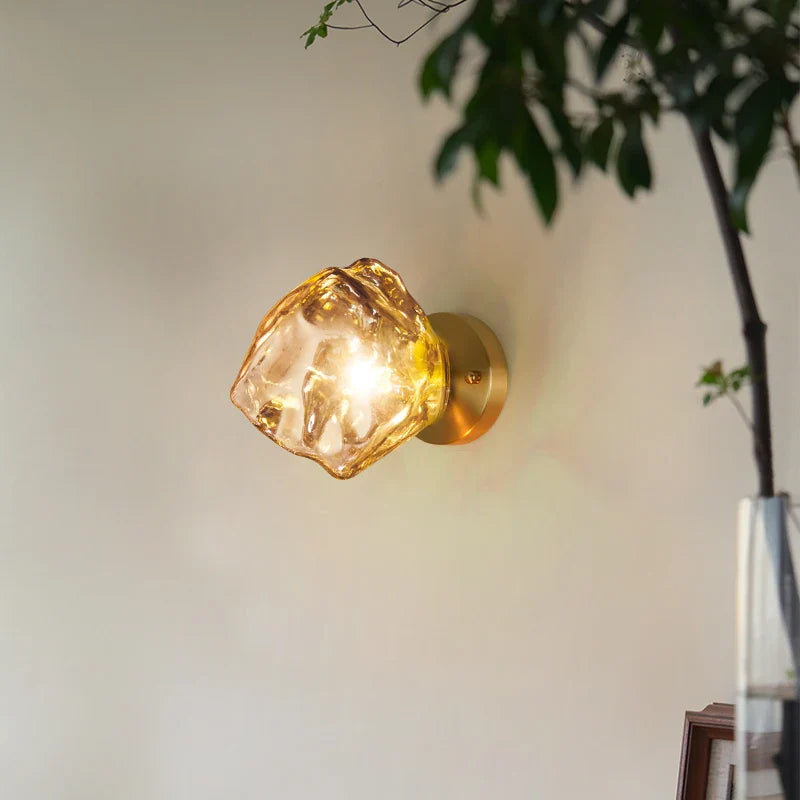 DecorBites™ Grey Glass LED Wall Lamp for Home Decor and Lighting