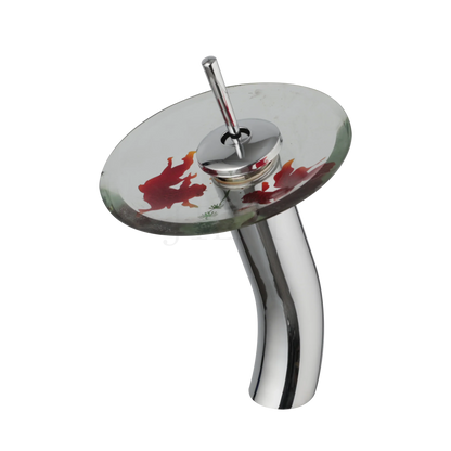 DecorBites™ Glass Rocker Handle Basin Faucet, Waterfall Mixer Taps, Chrome Finish