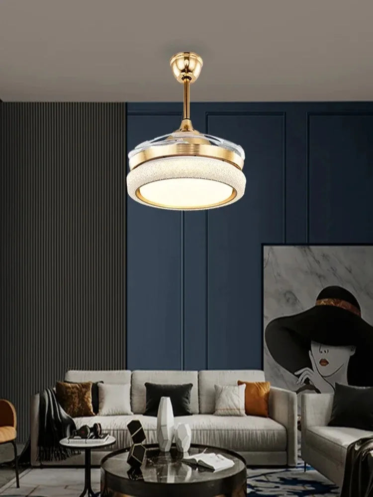 DecorBites™ 42" Invisible Ceiling Fan Light Remote Control LED Retractable Blades.