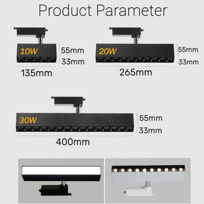 DecorBites™ 30W LED Linear Grille Track Spotlights for Living Room and Store Track Lighting