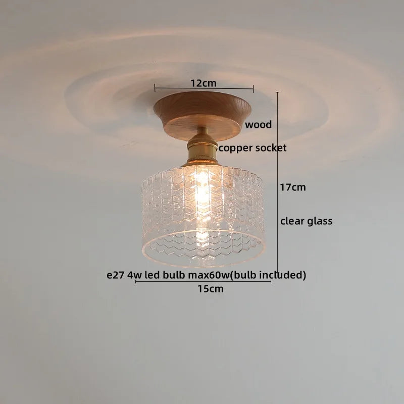 DecorBites™ Amber Glass LED Ceiling Lights Modern Decoration for Home Porch Restaurant
