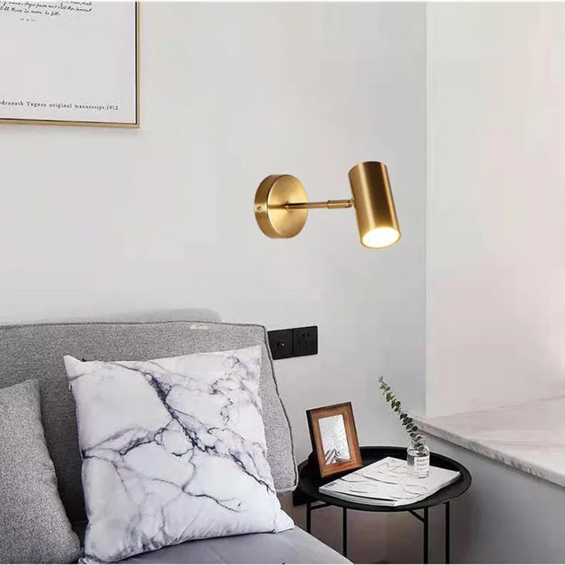 DecorBites™ Gold LED Wall Lamp Modern Adjustable Indoor Lighting Sconces for Living Room