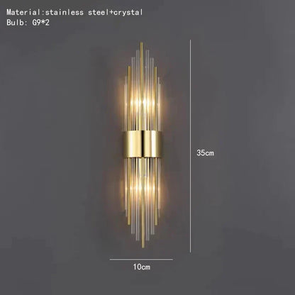 DecorBites™ Crystal LED Wall Lamp Stainless Steel Sconces for Bedroom Dining Room
