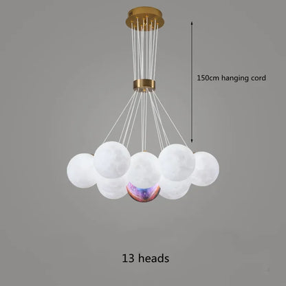 DecorBites™ LED Lunar Ball Ceiling Chandeliers for Home Decor in Living Room and Bedroom