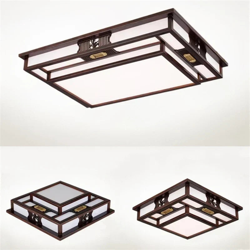 DecorBites™ Antique Style Solid Wood Led Ceiling Light for Living Room Bedroom & Study
