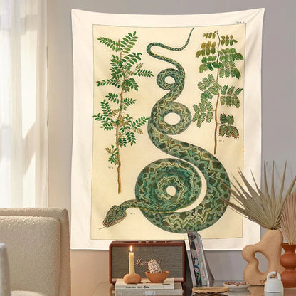 DecorBites™ Celestial Snake Tapestry Wall Hanging - Hippie Botanical Dorm Decor