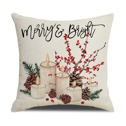 DecorBites™ Cartoon Birds Christmas Pillowcase 45X45cm - Linen Sofa Cushion Cover