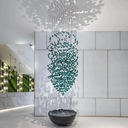 DecorBites™ Luxe Crystal Chandelier: Modern Staircase & Lobby LED Lighting with Long Hallway Design