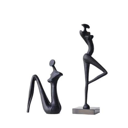 DecorBites™ Abstract Black Metal Female Figure Sculpture Home Decor Accessory