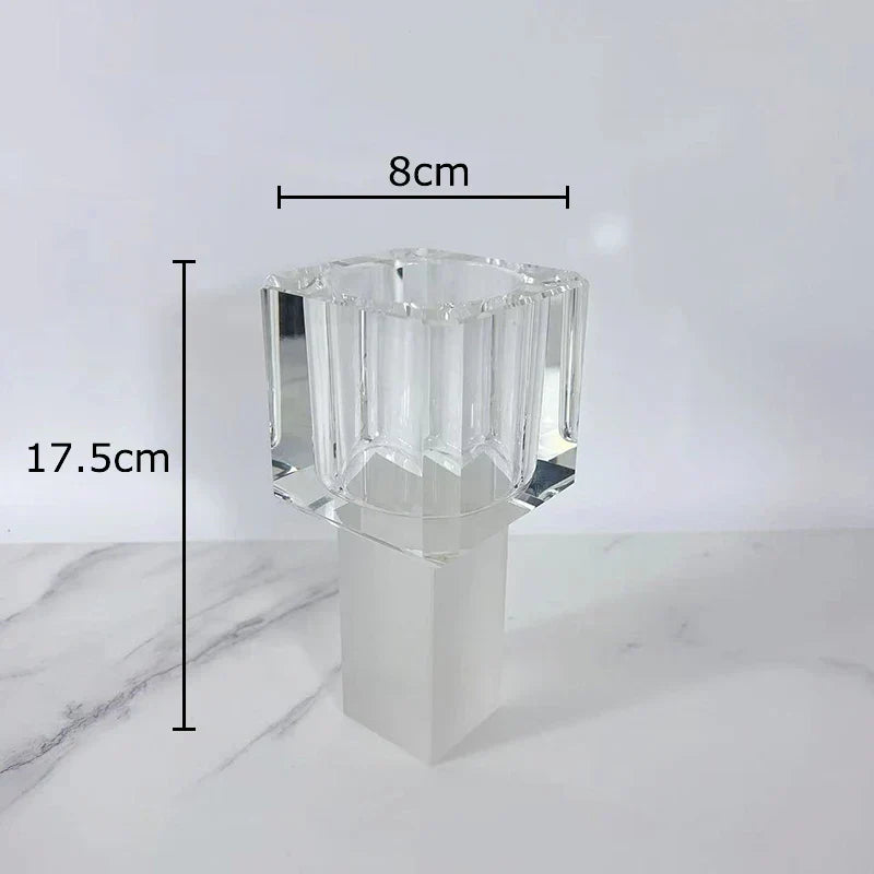 DecorBites™ Crystal Glass Vase with Artificial Flowers, Modern Home Decor