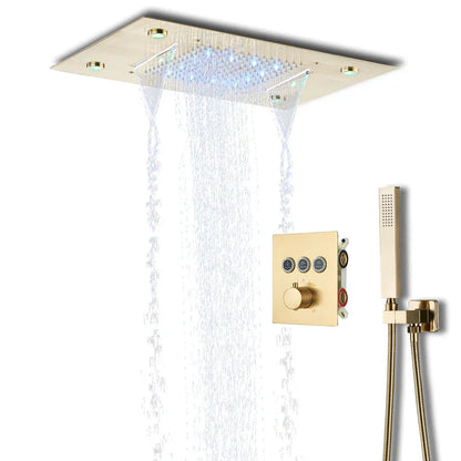 DecorBites™ LED Thermostatic Shower Faucet Set Rain Waterfall System with Remote Control